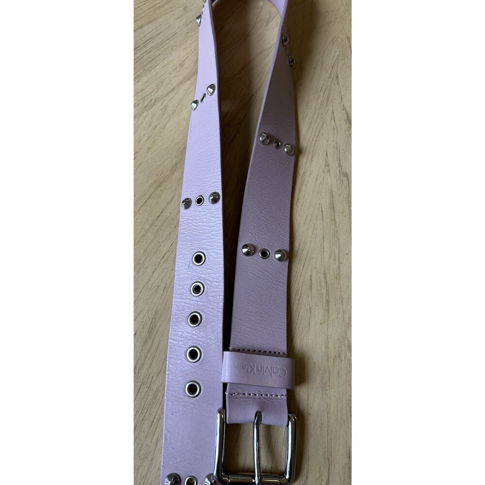 Vintage Y2K Pink Belt Leather Studded Chunky Heavy Holes Punk 90s Women S Retro - Picture 4 of 11
